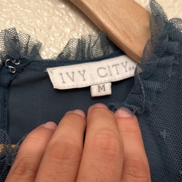 IVY CITY CO WHIMSICAL DRESS IN BLUE SHORT SIZE MEDIUM - Picture 9 of 9